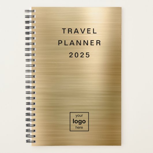 Aangepast Logo Monogram Gouden Reis Planner (Voorkant)