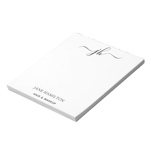 Aangepast logo monogram script naam notitieblok (Linkerzijde)