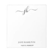 Aangepast logo monogram script naam notitieblok (Voorkant)