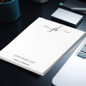 Aangepast logo monogram script naam notitieblok