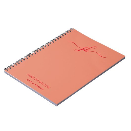 Aangepast logo monogram script naam notitieboek (Linkerzijde)