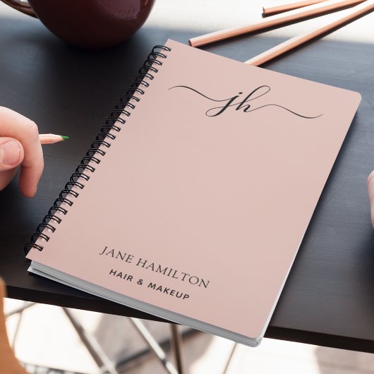 Aangepast logo monogram script naam notitieboek