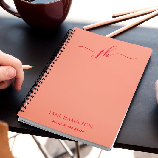 Aangepast logo monogram script naam notitieboek
