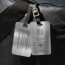 Aangepast Logo monogrammed Silver Grey Borhed Meta