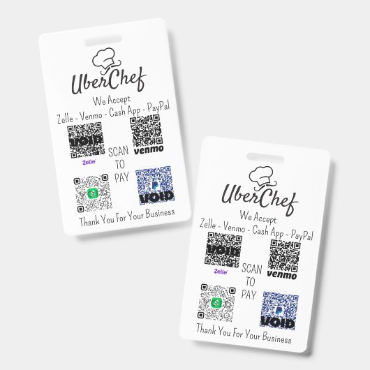 Aangepast logo multi-QR-code contactloos betalings Badge (Voor- en achterkant)