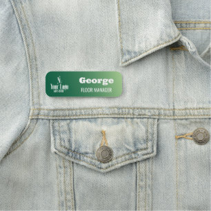 Aangepast logo & naam groene werknemerstitel naamplaatje