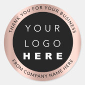 Aangepast Logo Naam Web Roos Modern Bedankt Ronde Sticker (Voorkant)