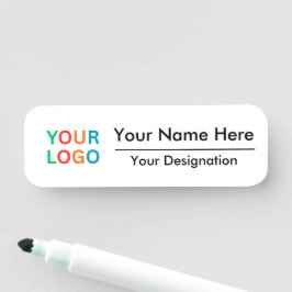 Aangepast logo & naamlabel voor zakelijk gebruik naamplaatje