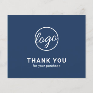 Aangepast logo Navy Blue Budget Bedankkaart