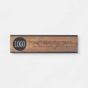 Aangepast logo nep houtstructuur kantoordeur bord deurbordje