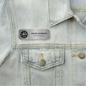 Aangepast logo nep metalen zilver personeel naamplaatje (In situ)