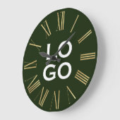 Aangepast logo of afbeelding op bosgroen grote klok (Hoek)