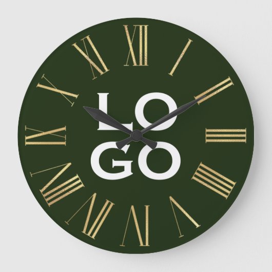 Aangepast logo of afbeelding op bosgroen grote klok (Voorkant)