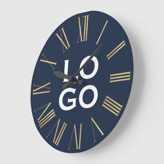 Aangepast Logo of Afbeelding op marineblauw Grote Klok (Hoek)
