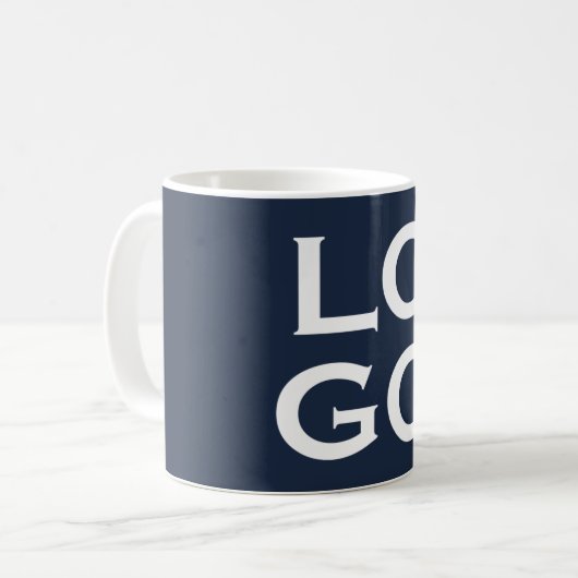Aangepast Logo of Afbeelding op marineblauw Koffiemok (Voorkant links)