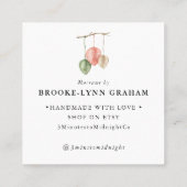Aangepast logo-ontwerp | Brooke Macrame Vierkante Visitekaartje (Achterkant)