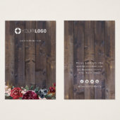 Aangepast logo-oorscherm voor geborsteld bloemhout visitekaartje (Voorkant /achterkant)