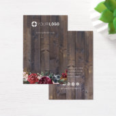 Aangepast logo-oorscherm voor geborsteld bloemhout visitekaartje (Bureau)