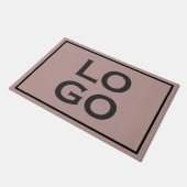 Aangepast logo op stoffig roze met frame deurmat (Schuin)