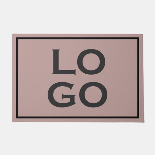 Aangepast logo op stoffig roze met frame deurmat (Voorkant)