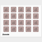 Aangepast logo op stoffig roze met frame vierkante sticker (Vel)