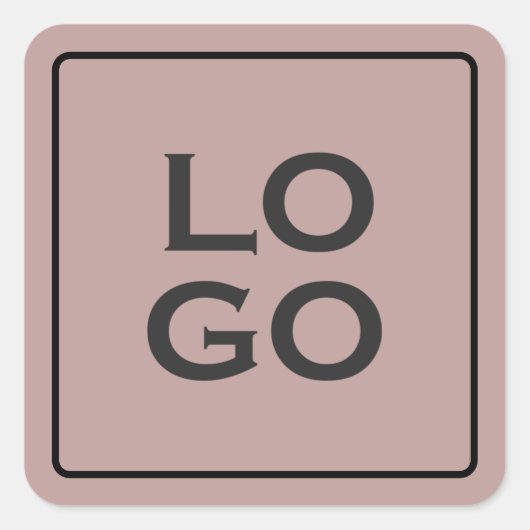 Aangepast logo op stoffig roze met frame vierkante sticker (Voorkant)