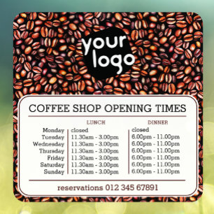 Aangepast logo opening lunch diner uren cafetari Raamsticker