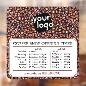  Aangepast logo opening lunch diner uren cafetari Raamsticker (Vel 2)