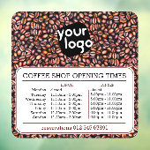   Aangepast logo opening lunch diner uren cafetari Raamsticker (Vel 3)