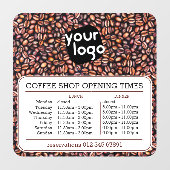   Aangepast logo opening lunch diner uren cafetari Raamsticker (Vel)