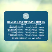 Aangepast logo opening lunch diner uren restaurant raamsticker (Vel 3)