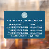 Aangepast logo opening lunch diner uren restaurant raamsticker (Vel 2)