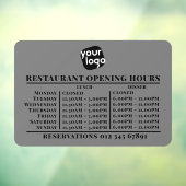 Aangepast logo openingsuren lunch diner restaurant raamsticker (Vel 3)