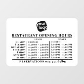 Aangepast logo openingsuren lunch diner restaurant raamsticker (Vel)