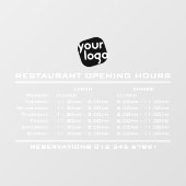 Aangepast logo openingsuren lunch diner restaurant raamsticker (Vel)