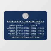 Aangepast logo openingsuren lunch diner restaurant raamsticker (Vel)