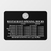 Aangepast logo openingsuren lunch diner restaurant raamsticker (Vel)