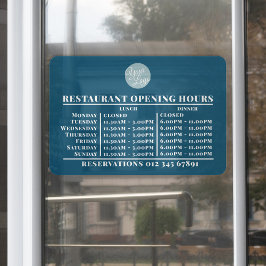 Aangepast logo openingsuren lunch diner restaurant raamsticker
