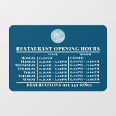 Aangepast logo openingsuren lunch diner uren resta raamsticker (Vel)