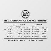 Aangepast logo openingsuren lunch diner uren resta raamsticker (Vel)