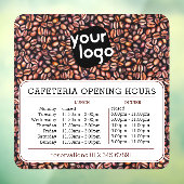  Aangepast logo openingsuren lunch diner uur cafe Raamsticker (Vel 3)