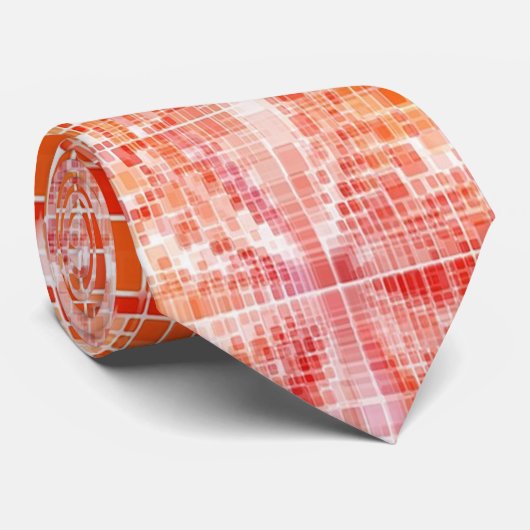 Aangepast logo oranje draadblokken stropdas (Opgerold)