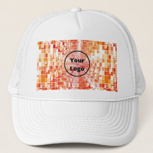 Aangepast logo oranje draadblokken trucker pet