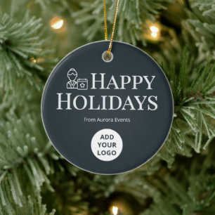 Aangepast logo-ornament voor evenementenplanners keramisch ornament