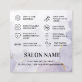 Aangepast Logo Paars Mauve Botox Aftercare Vierkante Visitekaartje (Achterkant)