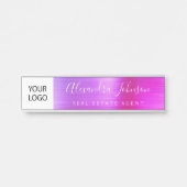 Aangepast Logo Paars Roze Professional Deurbordje (Voorkant)
