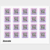 Aangepast Logo Paars Roze QRCode Naam Dank Zaken Vierkante Sticker (Vel)