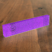 Aangepast logo paars ruw oppervlak afdrukken naambordje (Zijkant)