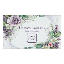 Aangepast Logo Paarse Floral Green Foliage Rustige