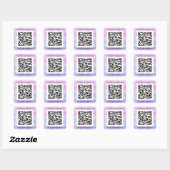 Aangepast Logo Paarse roze QRCode-naam Vierkante Sticker (Vel)